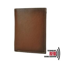 VegaLM RFID Pánska kožená peňaženka z pravej kože v hnedej farbe