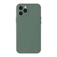 BASEUS Liquid Silica Gel Case Flexibilné gélové puzdro iPhone 12 Pro Max Tmavo zelené