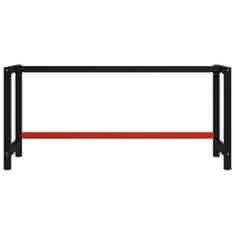 Vidaxl Rám na pracovný stôl kovový 175x57x79 cm, čierno červený