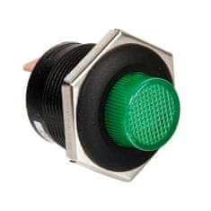 LAMPA Vypínač tlačítkový s LED indikátorom, zelený, 12/24 V
