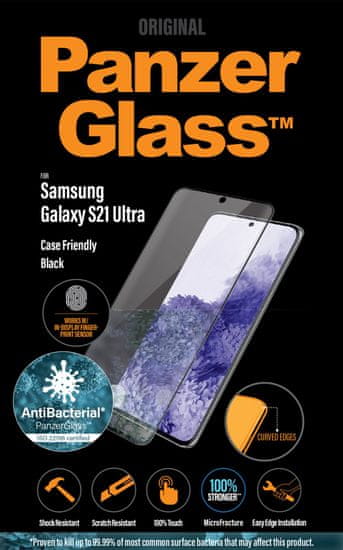 PanzerGlass Premium Antibacterial pre Samsung Galaxy S21 Ultra (FingerPrint Ready) 7258