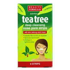 Beauty Formulas Čistiace pásky na nos Tea Tree (Deep Clean sing Nose Pore Stips) 6 ks