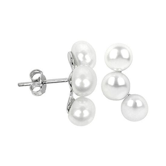 JwL Luxury Pearls Strieborné náušnice s tromi pravými perlami JL0283