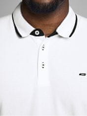 Jack&Jones Plus Pánske polo triko Slim Fit JJEPAULOS 12143859 White (Veľkosť XXL)