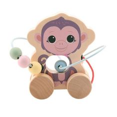 Jouéco The Wildies Family drevená hračka s labyrintom Monkey 12m+
