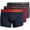 Jack&Jones Plus 3 PACK - pánske boxerky JACLICHFIELD 12147592 Burgundy (Veľkosť 4XL)