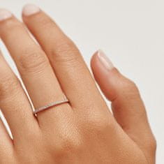 Minimalistický prsteň zo striebra s trblietavými zirkónmi White Essential Silver AN02-347 (Obvod 50 mm)