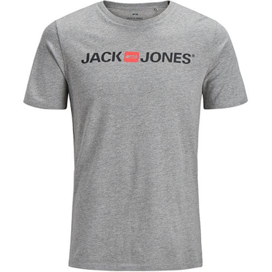 Jack&Jones Pánske tričko JJECORP Slim Fit 12137126 Light Grey Melange