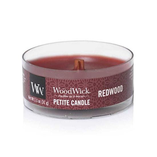 Woodwick Aromatická malá sviečka s dreveným knôtom Redwood 31 g