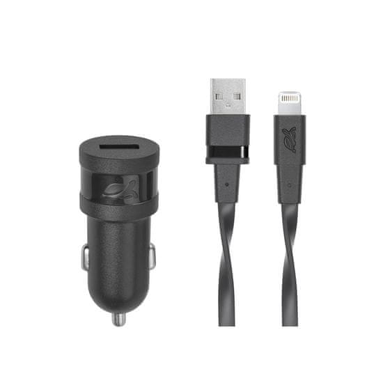 RivaCase Riva Power 4215 BD2 automobilový adaptér 1,0A/ 1 USB, černá, 12V + Mfi Apple Lightning kabel