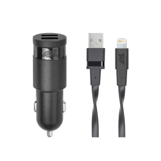 RivaCase Riva Power 4225 BD2 duální automobilový adaptér 3,4A/2xUSB, černá + Mfi Apple Lightning kabel