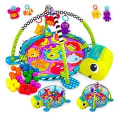 iMex Toys Kinderplay multifunkčná hracia deka 3v1 s loptičkami korytnačka