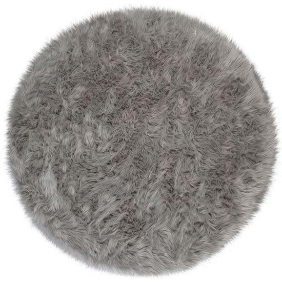 Flair Kusový koberec Faux Fur Sheepskin Grey kruh