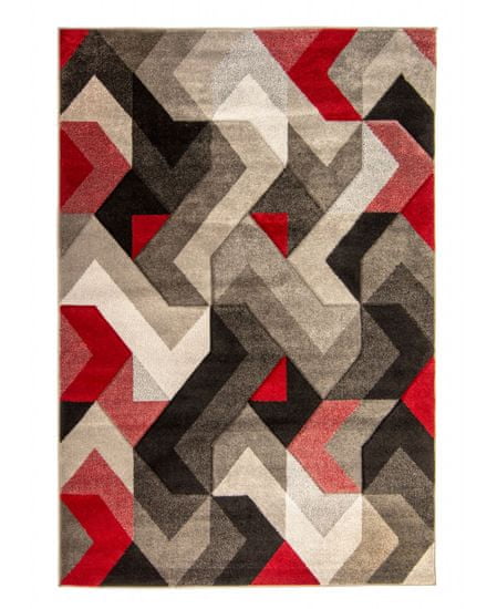 Flair Kusový koberec Hand Carved Aurora Grey / Red