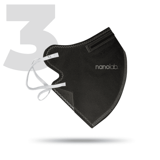 Nanolab 3 x Český bezpečný nano respirátor FFP2 černý