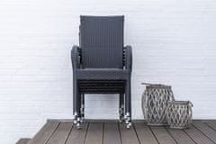 IWHOME Jedálenský set ELCHE antracit + 2x stoličky MADRID antracit IWH-10150015