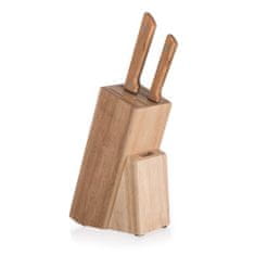 Čisté dřevo Drevený stojan na nože BRILLANTE gumovník - 22 x 17 x 9 cm