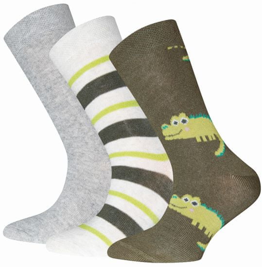 EWERS 3pack chlapčenských ponožiek s krokodílom 201296
