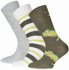EWERS 3pack chlapčenských ponožiek s krokodílom 201296 27-30 zelená