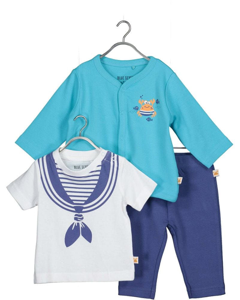 Blue Seven chlapčenský set tričko, tepláky, kabátik 422134 X 56 modrá