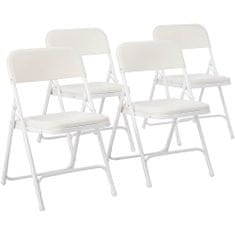 Timeless Tools Skladacie čalúnené stoličky, 4 ks, biele