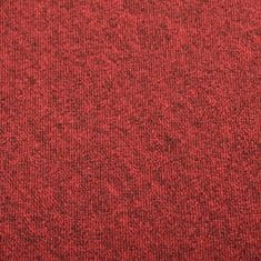 Vidaxl Kobercové podlahové dlaždice 20 ks 5 m2 50x50 cm červené