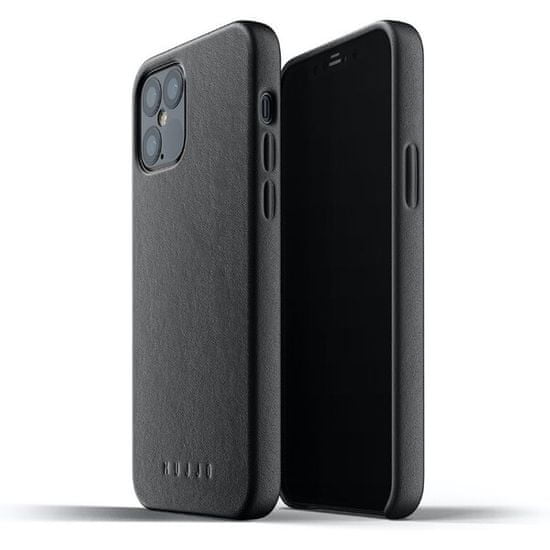 Mujjo Full Leather Case - kožený kryt na iPhone 12/12 Pro MUJJO-CL-007-BK, čierny