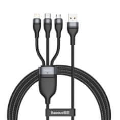 BASEUS Data kábel 3in1 USB - Lightning / USB-C / Micro USB 1.2m 5A 40W, čierny
