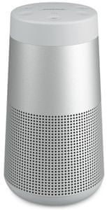 Bluetooth reproduktor bose SoundLink Revolve ii skvelý priestorový zvuk štýlový jednoliaty dizajn handsfree mikrofón podpora hlasového ovládania malé rozmery odolný vode nárazom prachu výdrž 13 h na nabitie vstavané ovládanie