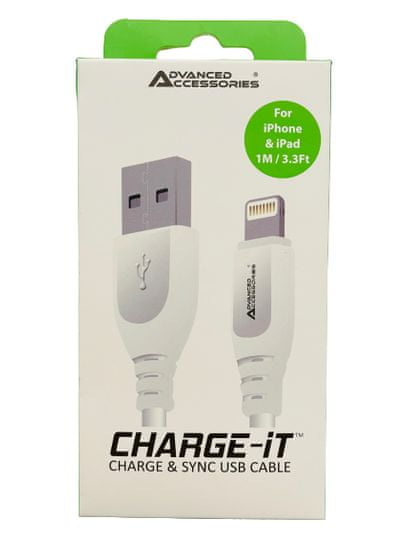 Lightning kabel CHARGE- iT pro apple iPhone / iPad / iPod 1m - 5 ks balenie