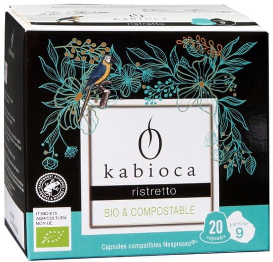 Kabioca BIO kompostovateľné kávové kapsule pre Nespresso Ristretto 20 ks