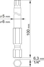 YATO  Súprava bitov 1/4" 2 ks TORX L=100 mm T15, T27