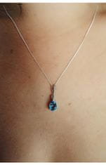 A-B A-B Sada strieborných šperkov v tvare kvapky s topazom Swiss blue 925/1000 Sterling silver 20000039