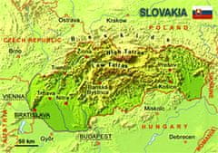 tvorme 3D pohľadnica Slovensko - mapa