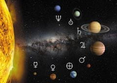 3D pohľadnica Solar system (Slnečná sústava - symboly)