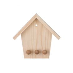 Čisté dřevo Drevený vešiak na kľúče - domček