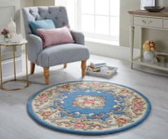 Flair Ručne všívaný kusový koberec Lotus premium Blue kruh 120x120 (priemer) kruh
