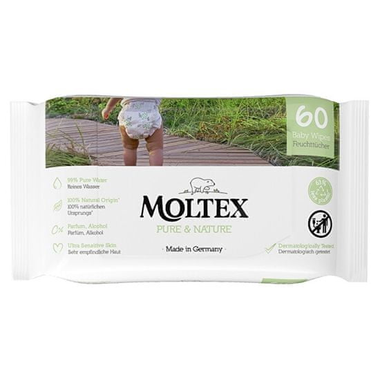 MOLTEX EKO vlhčené obrúsky Moltex Pure & Natu re na báze vody 60 ks