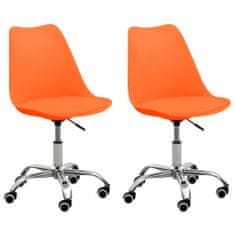 Vidaxl Kancelárske stoličky 2 ks oranžové umelá koža