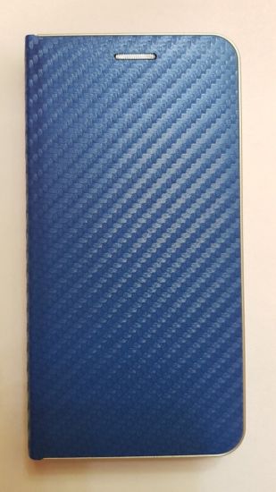 R2Invest Kožené puzdro CARBON pre Huawei Mate 20 Lite - modré