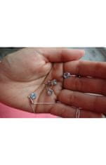 A-B A-B Sada strieborných šperkov v tvare srdca s topazom Sky blue 925/1000 Sterling silver 20000038