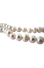 A-B Biely perlový náhrdelník so striebornou sponou CS-35601 , 925/1000 Sterling silver.