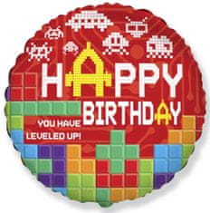 Balónik fóliový Happy Birthday - narodeniny Minecraft - 45 cm