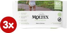 MOLTEX EKO vlhčené obrúsky Pure & Nature na báze vody (3 x 60 ks)