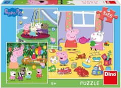 DINO Peppa Pig na prázdninách puzzle 3x55 dielikov