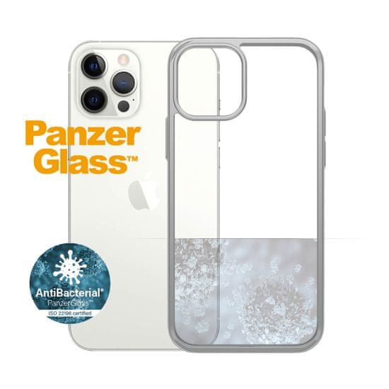 PanzerGlass ClearCase Antibacterial pre Apple iPhone 12/12 Pro (strieborný - Satin Silver) 0271