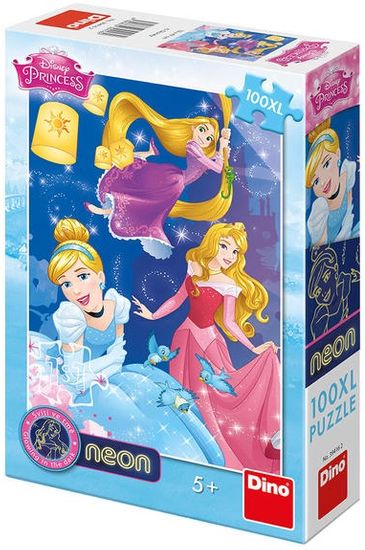 DINO Disney princezny 100XL neon puzzle