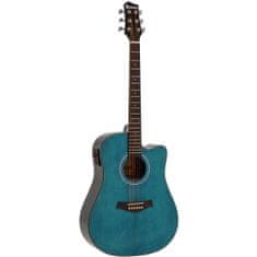Dimavery STW-90, elektroakustická gitara typu Dreadnought, modrá