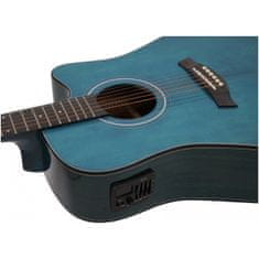 Dimavery STW-90, elektroakustická gitara typu Dreadnought, modrá