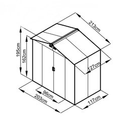 IWHOME Záhradný domček ARES A 2,71 m² antracit + podlahová konštrukcia ARES A IWH-10230001 + IWH-10240001